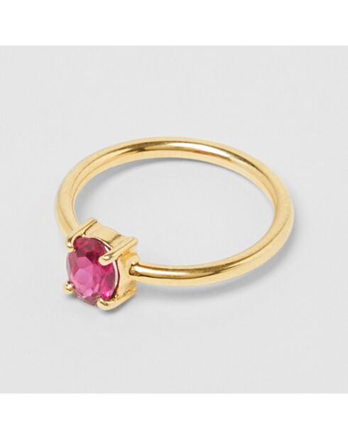 Bague Amour doré fushia