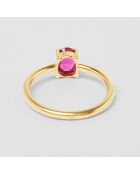 Bague Amour doré fushia