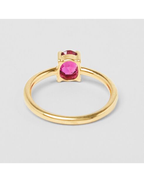 Bague Amour doré fushia