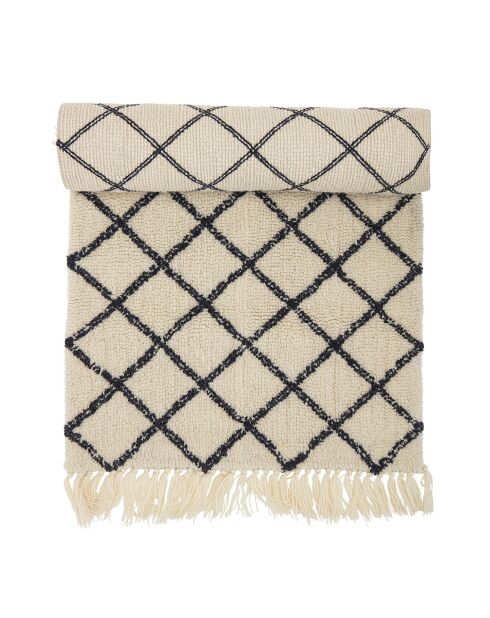 Tapis en Laine Warda nature - L.200xW.70 cm
