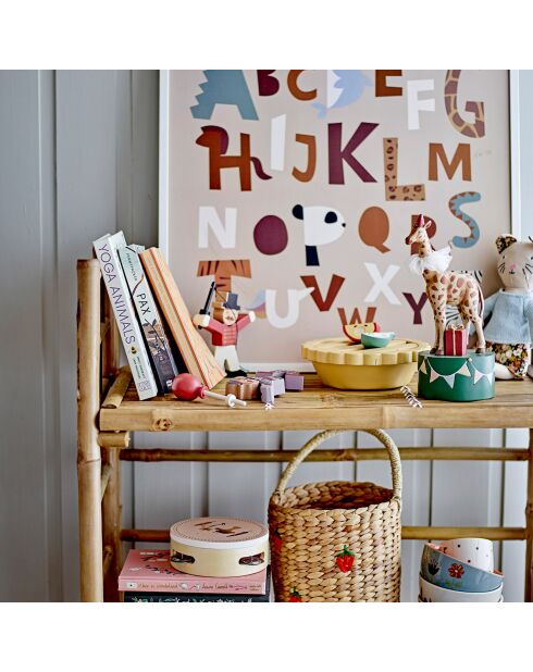 Bibliothèque en bambou Zep nature - L.66xH.105xW.37 cm