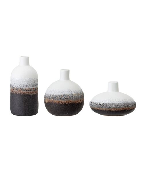 3 Vases Harislava noirs - H.7.5/8.5/12.5 cm