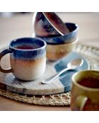 2 Tasses en Porcelaine Aura bleues - D.8xH.7.5 cm
