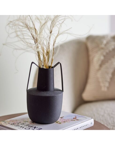 Vase en fer Itamar noir - D.12.5xH.20.5 cm