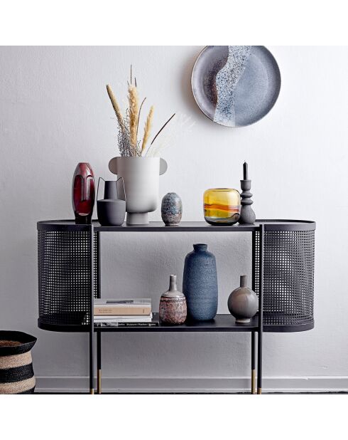 Vase en fer Itamar noir - D.12.5xH.20.5 cm