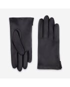 Gants cuir agneau-100% soie-62007SN-noir