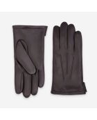 Gants cuir agneau-100% polyester (polaire)-62006PO-brun