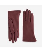 Gants cuir agneau-100% soie-21001SN-bordeaux