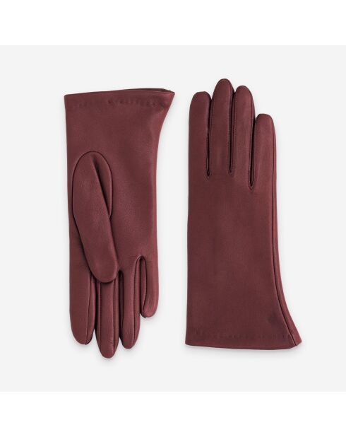 Gants cuir agneau-100% soie-21001SN-bordeaux