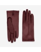 Gants cuir agneau-100% soie-21590SN-bordeaux