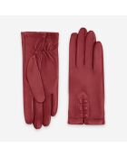 Gants cuir agneau-100% soie-21592SN-rouge