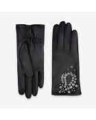 Gants cuir agneau-100% soie-21543SN-noir