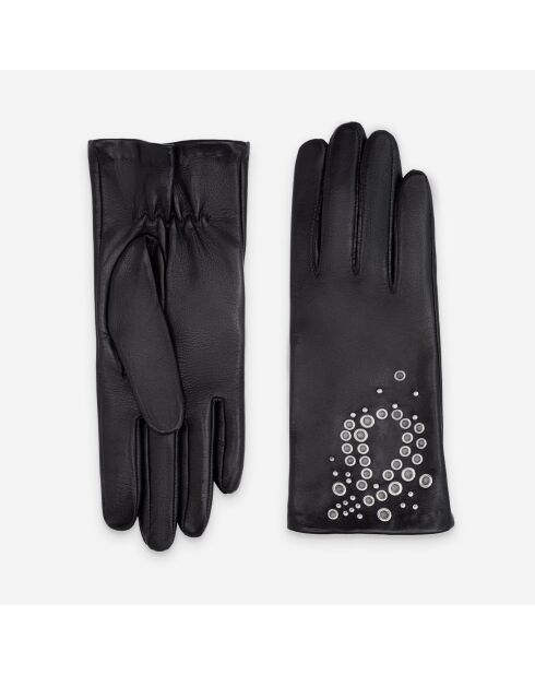 Gants cuir agneau-100% soie-21543SN-noir