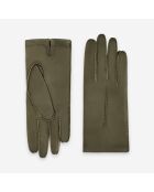 Gants cuir agneau-100% soie-21590SN-khaki