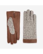 Gants cuir agneau-100% cachemire-21544CA-cork
