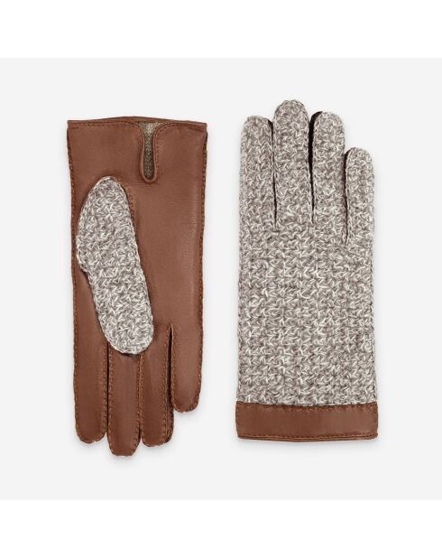 Gants cuir agneau-100% cachemire-21544CA-cork
