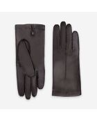 Gants cuir agneau-100% soie-21590SN-choco
