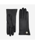 Gants cuir agneau-100% cachemire-21525CA-noir
