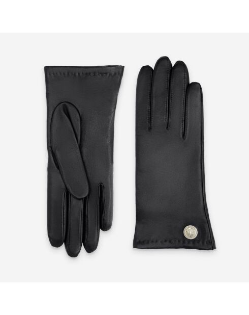 Gants cuir agneau-100% cachemire-21525CA-noir