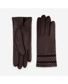 Gants cuir agneau-100% laine-21593TR-black-coffee