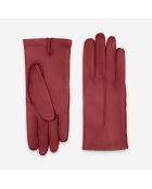 Gants cuir agneau-100% soie-21590SN-rouge