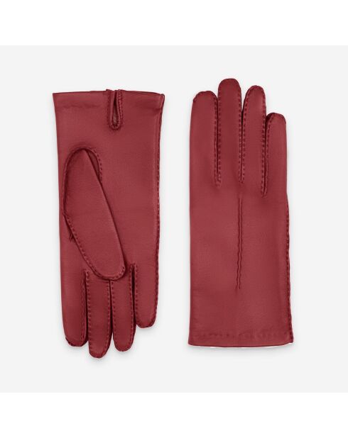 Gants cuir agneau-100% soie-21590SN-rouge