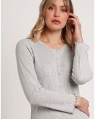 Chemise de nuit Soft Côtelée C gris chiné