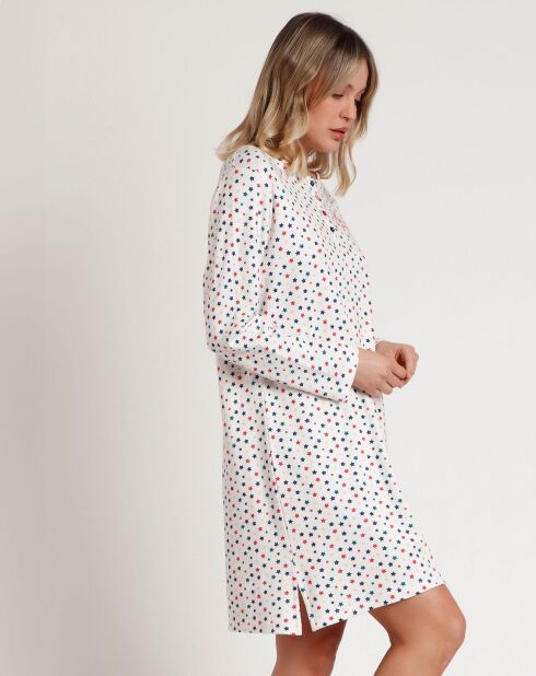 Chemise de nuit patte de boutonnage Star E multicolore