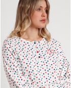 Chemise de nuit patte de boutonnage Star E multicolore