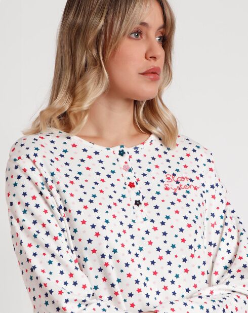 Chemise de nuit patte de boutonnage Star E multicolore