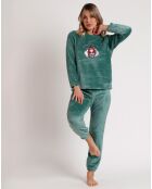 Pyjama corail Be Kind to the Planet B vert feuille