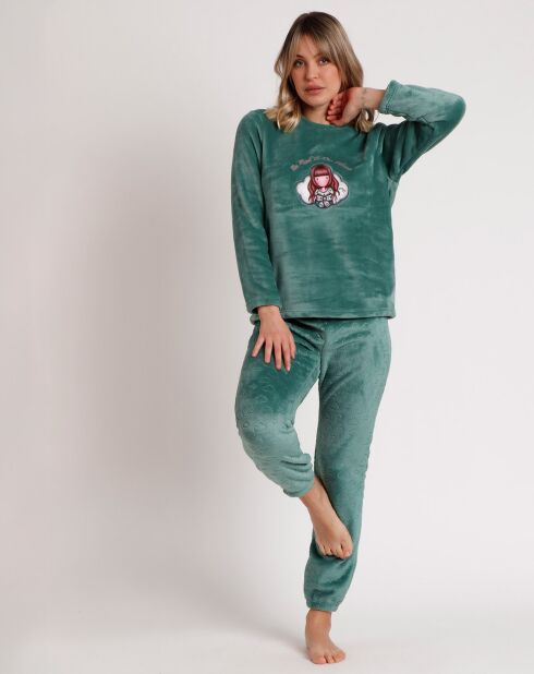 Pyjama corail Be Kind to the Planet B vert feuille
