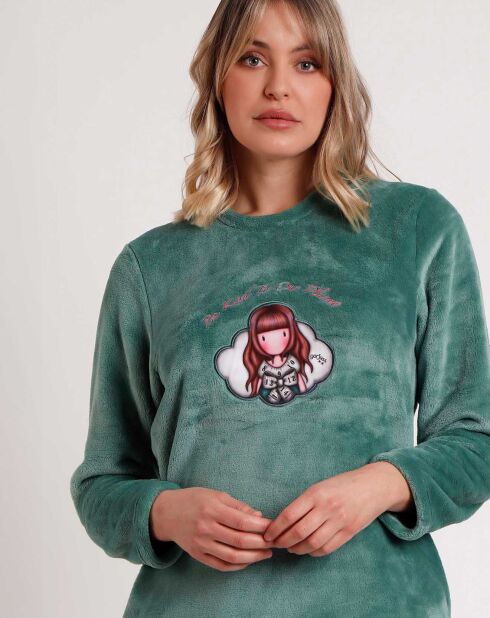 Pyjama corail Be Kind to the Planet B vert feuille