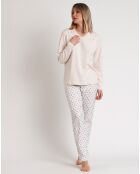 Pyjama col en V Essence of Life B beige
