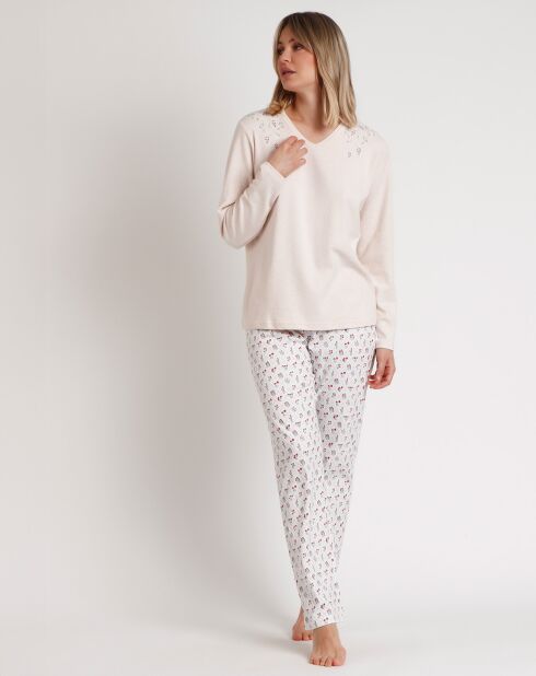 Pyjama col en V Essence of Life B beige