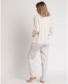 Pyjama col en V Essence of Life B beige