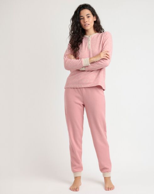 Pyjama patte de boutonnage Love to Love B rose