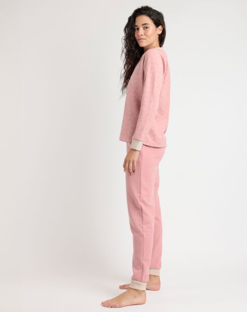 Pyjama patte de boutonnage Love to Love B rose