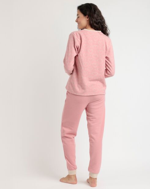 Pyjama patte de boutonnage Love to Love B rose