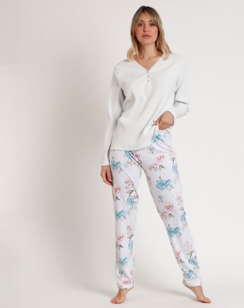Pyjama French Garden B vert d'eau