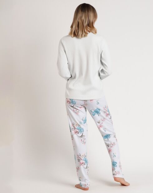 Pyjama French Garden B vert d'eau