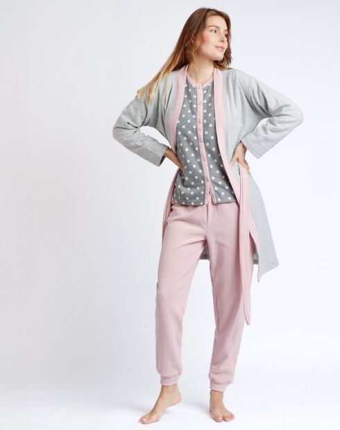 Peignoir femme Sleep All Day gris chiné