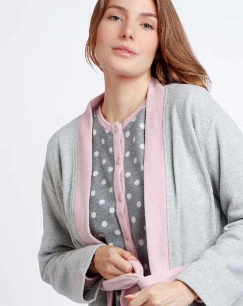 Peignoir femme Sleep All Day gris chiné