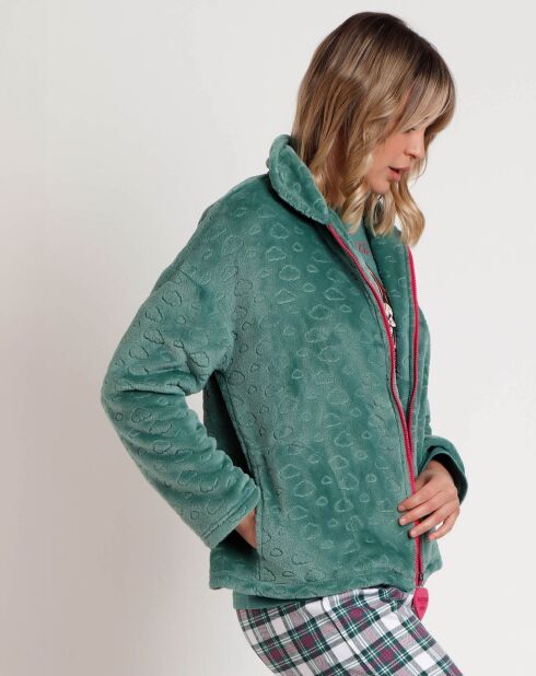 Peignoir Be Kind to the Planet C vert feuille