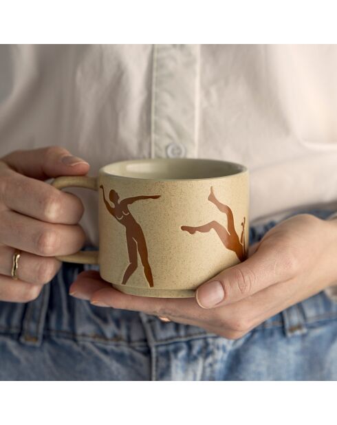 2 Mugs Harlow marron - D.8.5xH.7 cm,
