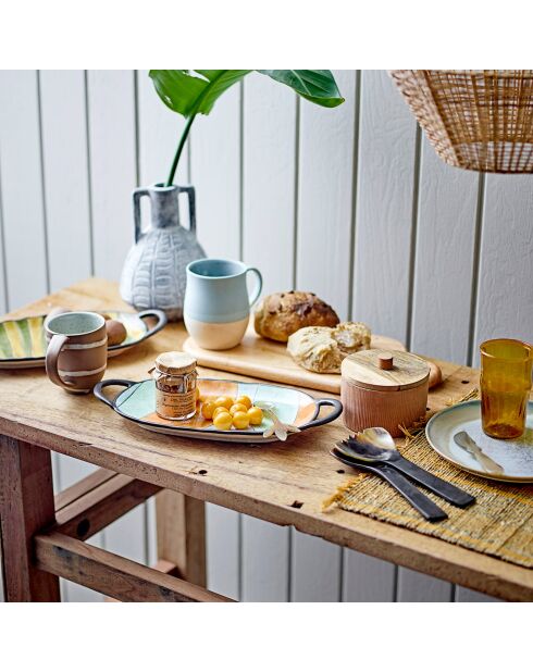 3 Mugs Ash bleus - D.8xH.11 cm,