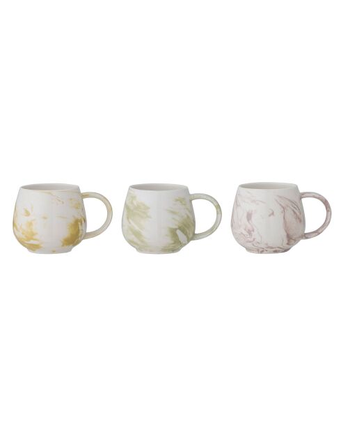 3 Mugs Palma multicolores - D.9xH.8.5 cm,