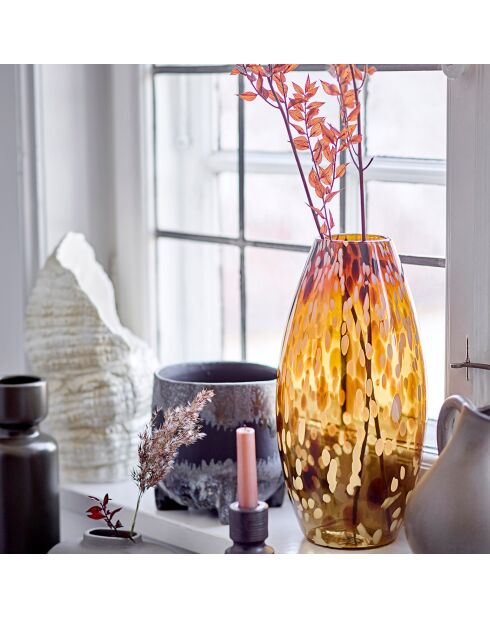 Vase en verre Daraz marron - D.17xH.32 cm