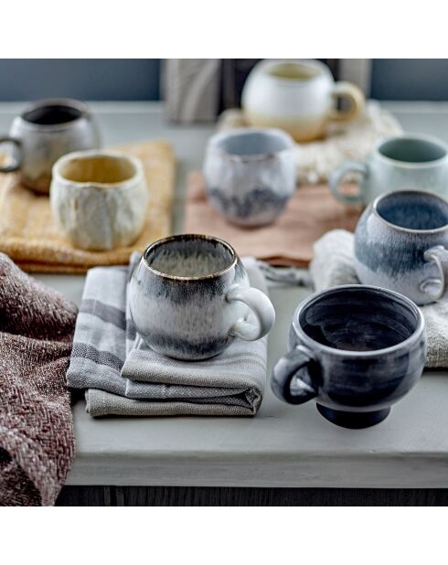 2 Tasses Paula grises - D.9xH.8 cm