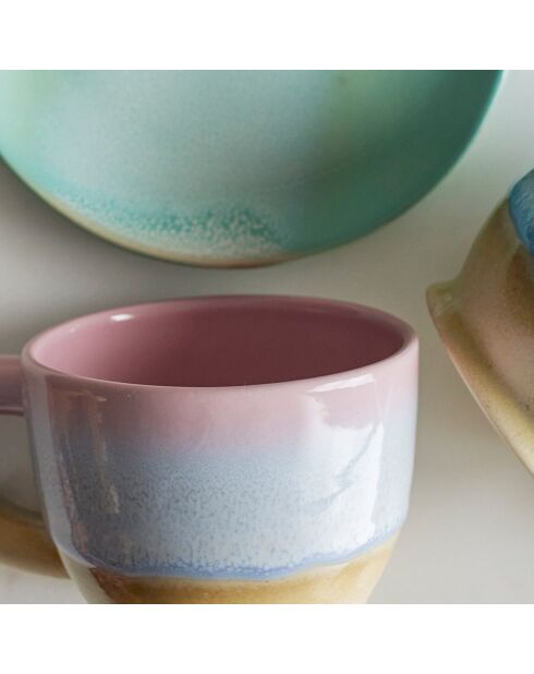 2 Mugs Safie roses - D.9.5xH.7.5 cm